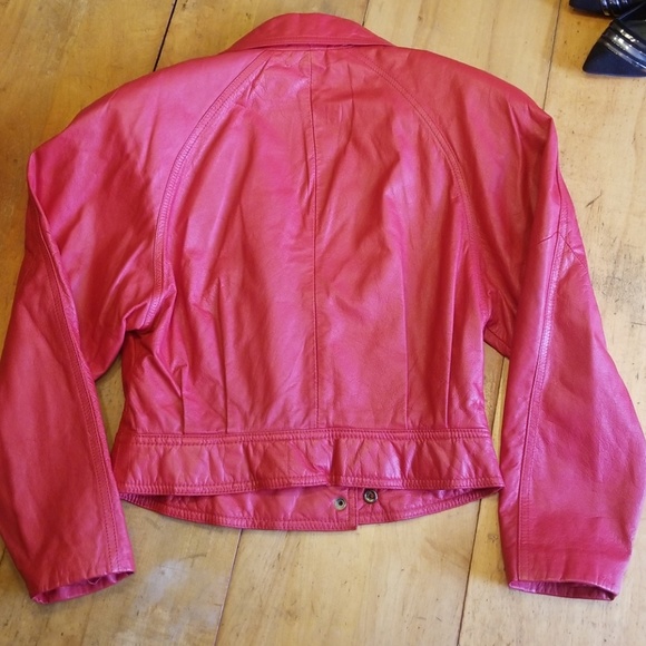 SOLD! Vtg Wilson's Red Leather Moto Jacket/Skirt 8 - Picture 8 of 8